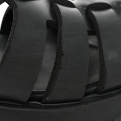 Prada Foam Rubber Triangle Logo Monolith 55mm Cage Sandals 39 Black 12 of 13
