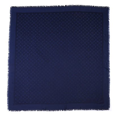 Louis Vuitton Silk Wool Monogram Shawl Night Blue 1 of 4