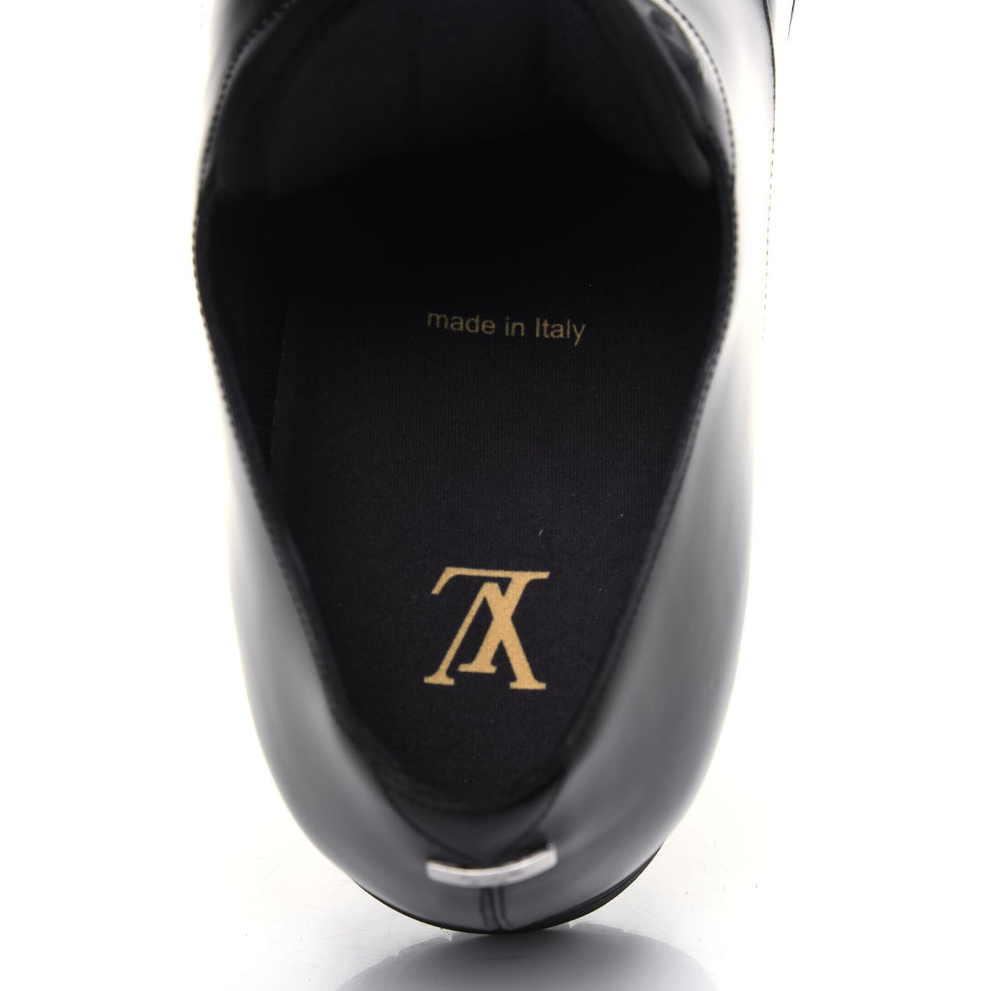 Calfskin Mens Derby LV Harness Shoes 9 Black