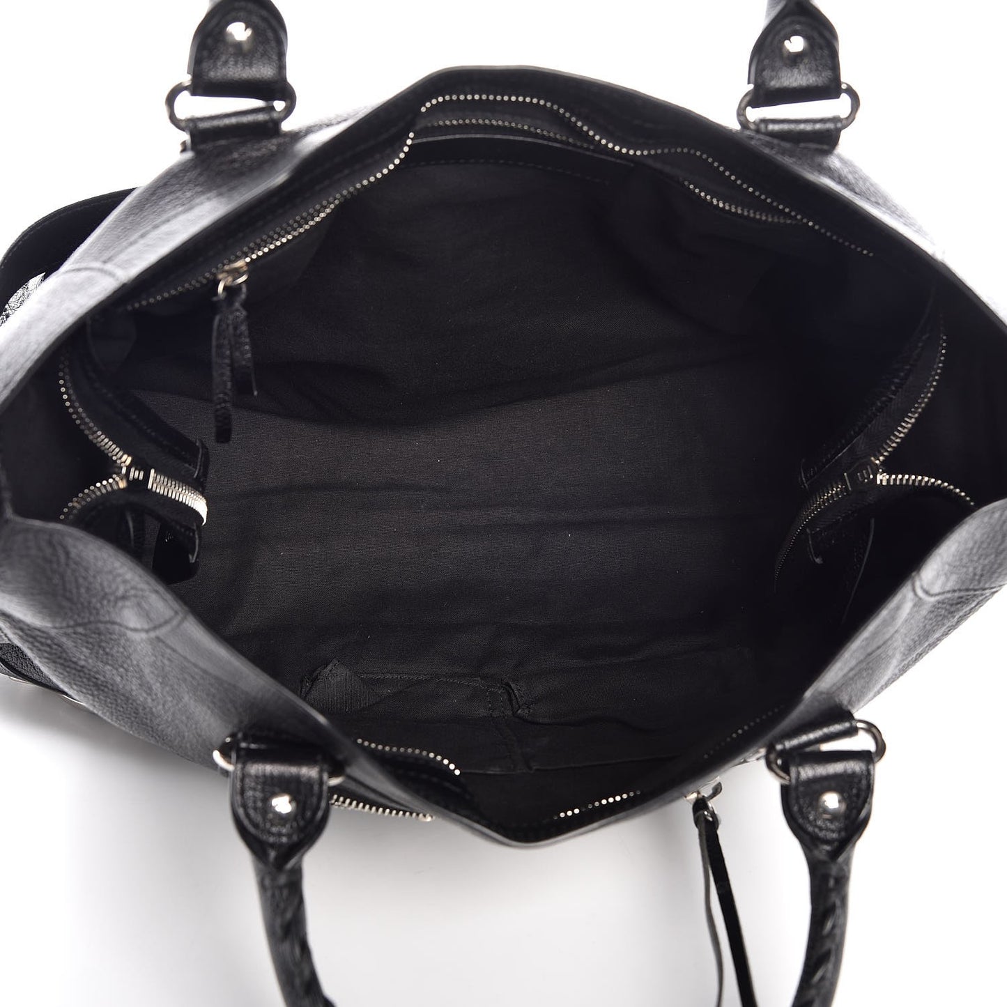 Chevre Silver Metallic Edge Hardware City Black