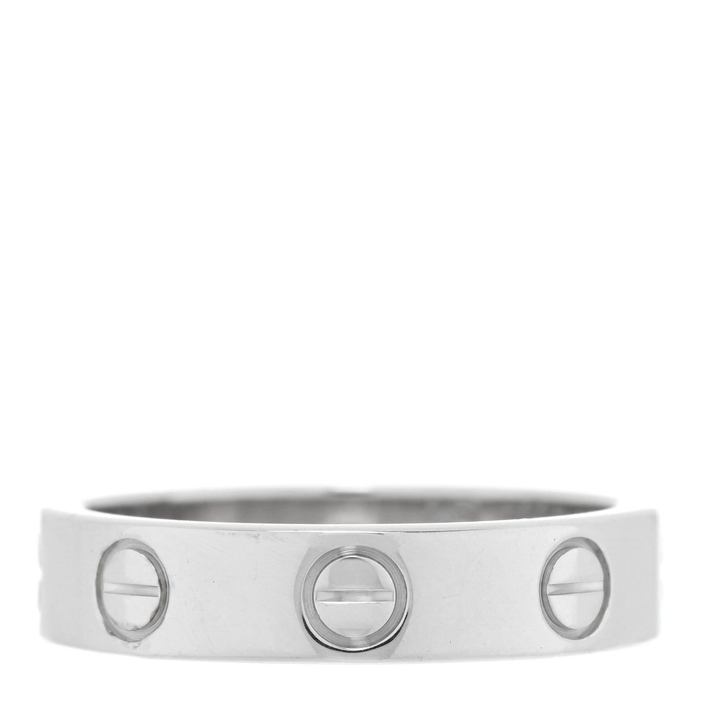 18K White Gold Diamond 4mm LOVE Wedding Band Ring 48 4.5