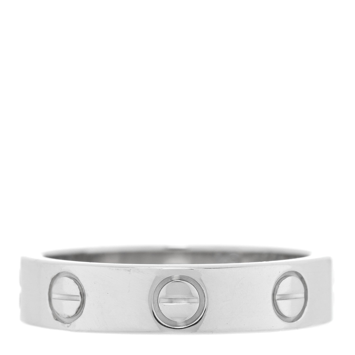 Cartier 18K White Gold Diamond 4mm LOVE Wedding Band Ring 48 4.5 3 of 4