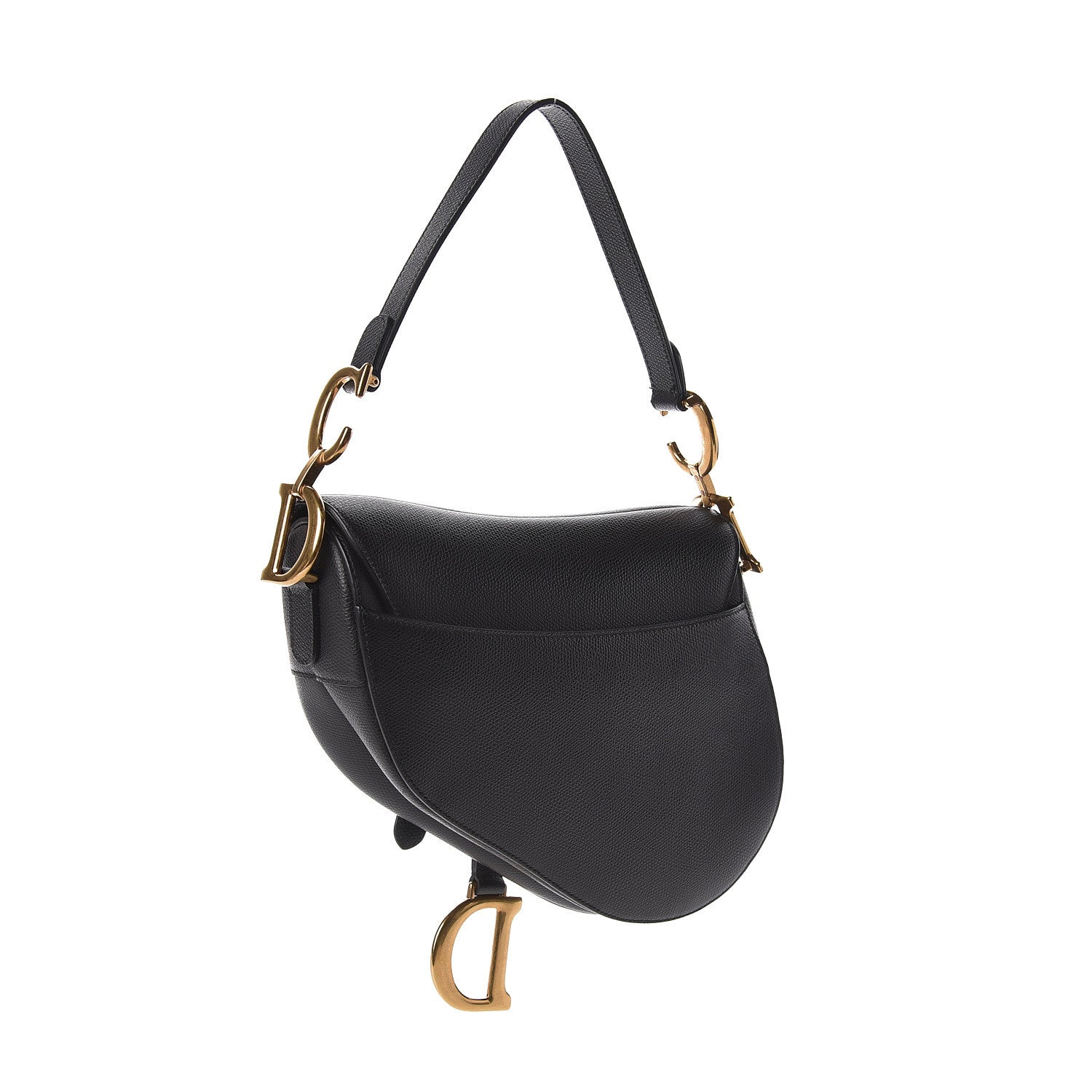 Christian Dior Grained Calfskin Saddle Bag Black 3 of 10