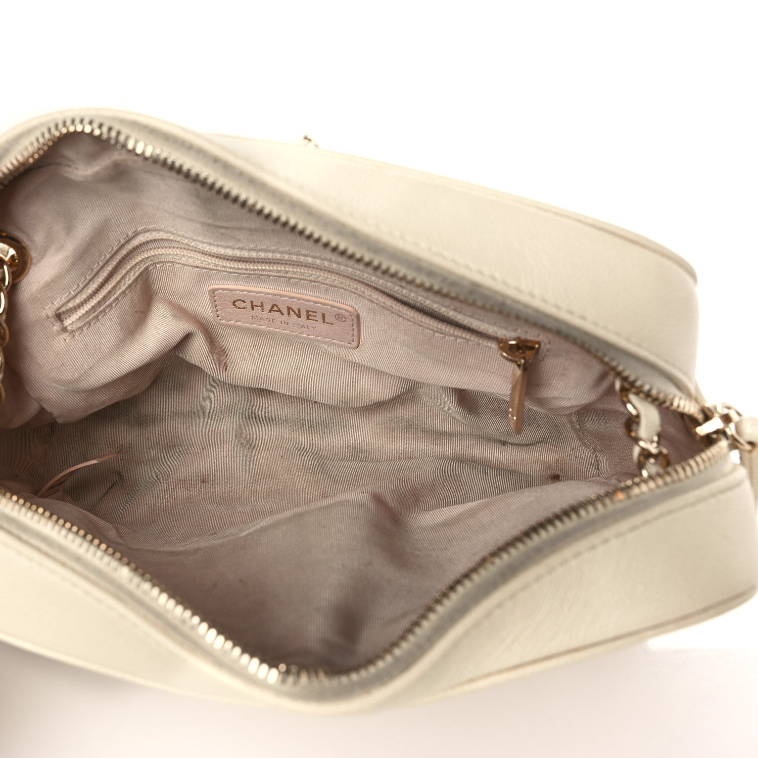 Chanel Caviar Quilted Small In & Out Camera Case White 5 of 10