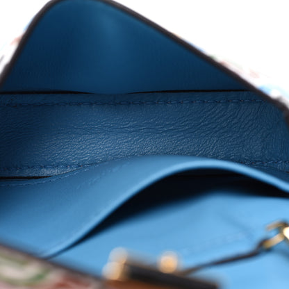 Fendi X SARAH COLEMAN Vitello Liberty Ceylon Micro FF Fish Eye Embossed Nano Baguette Charm Multicolor Cyber Blue 5 of 8