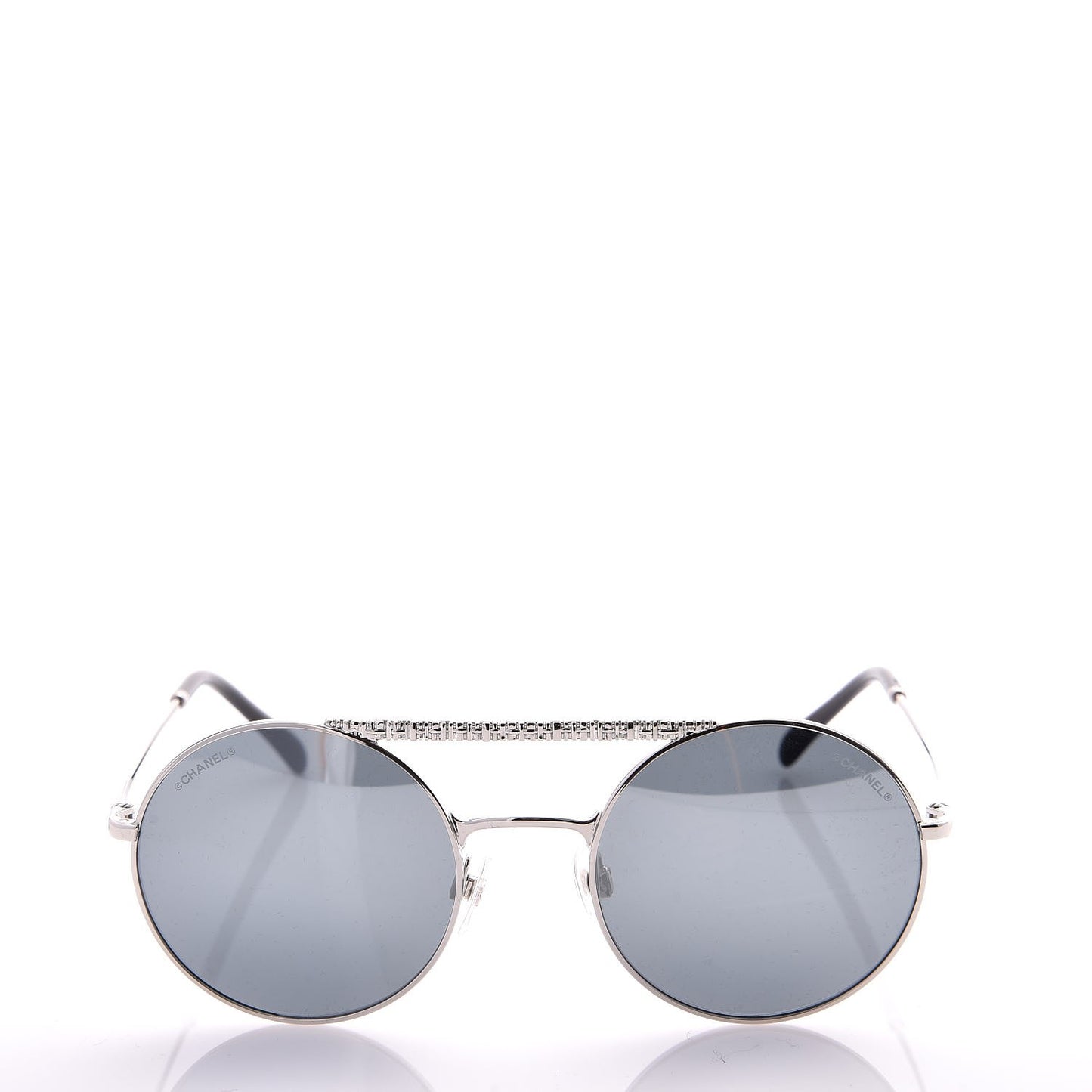 Metal Winter Round Sunglasses 4232 Silver