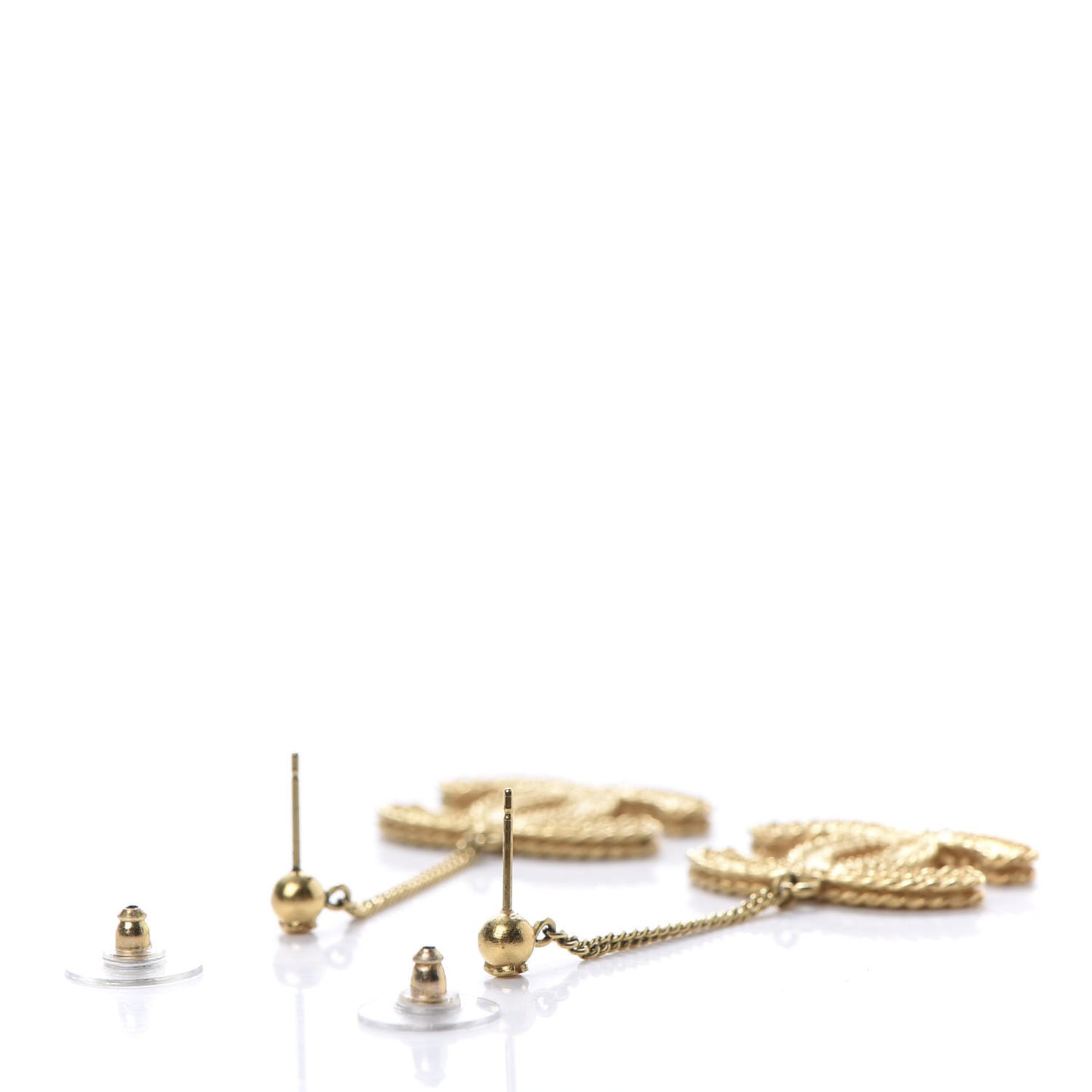 CC Drop Earrings Matte Gold