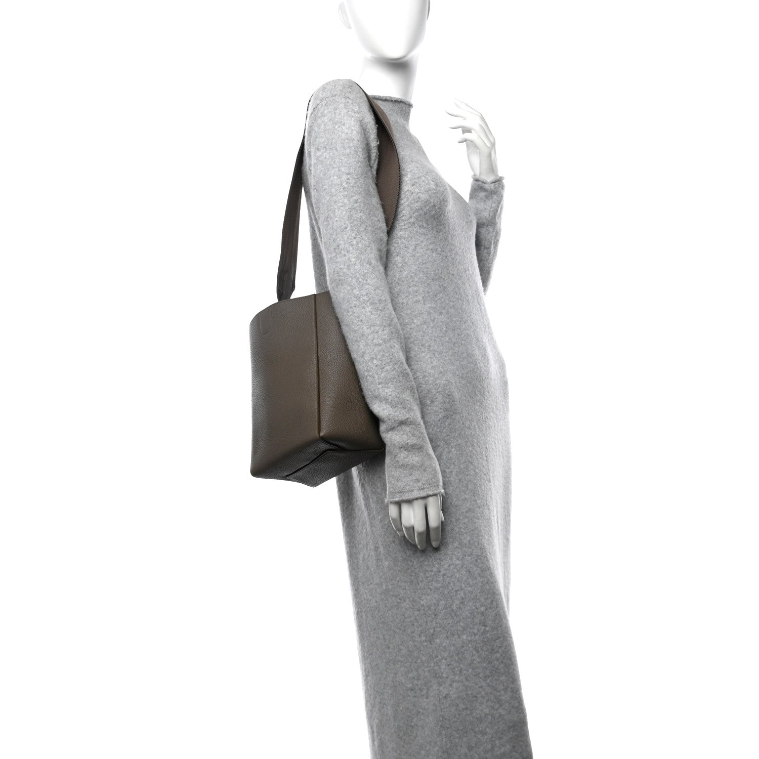 Celine Soft Grained Calfskin Small Sangle Bucket Bag Taupe 2 of 14