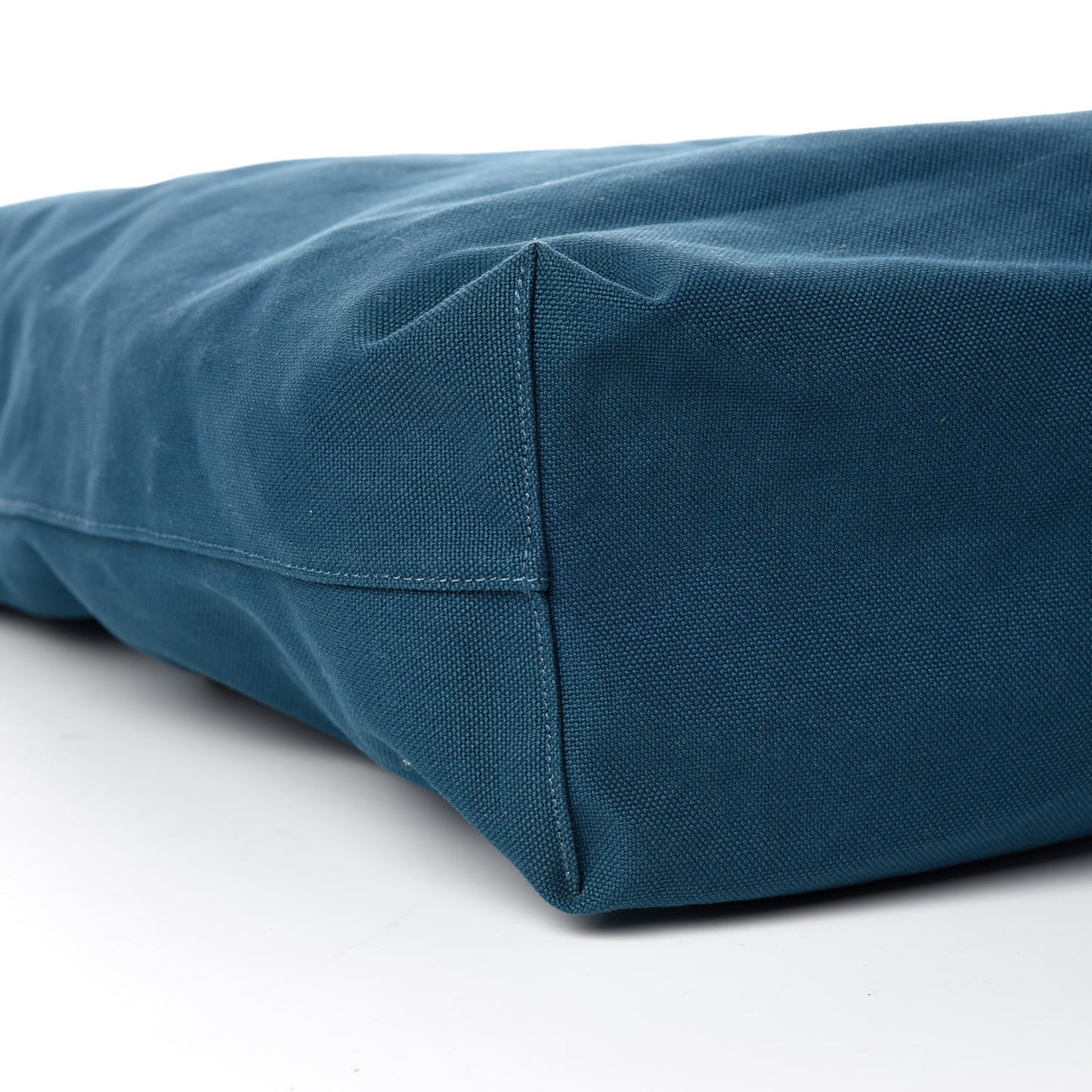 Canvas Calfskin Etriviere Shopping Tote Colvert Bleu Indigo