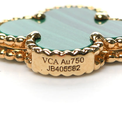 Van Cleef & Arpels 18K Yellow Gold Malachite 20 Motifs Vintage Alhambra Necklace 5 of 5