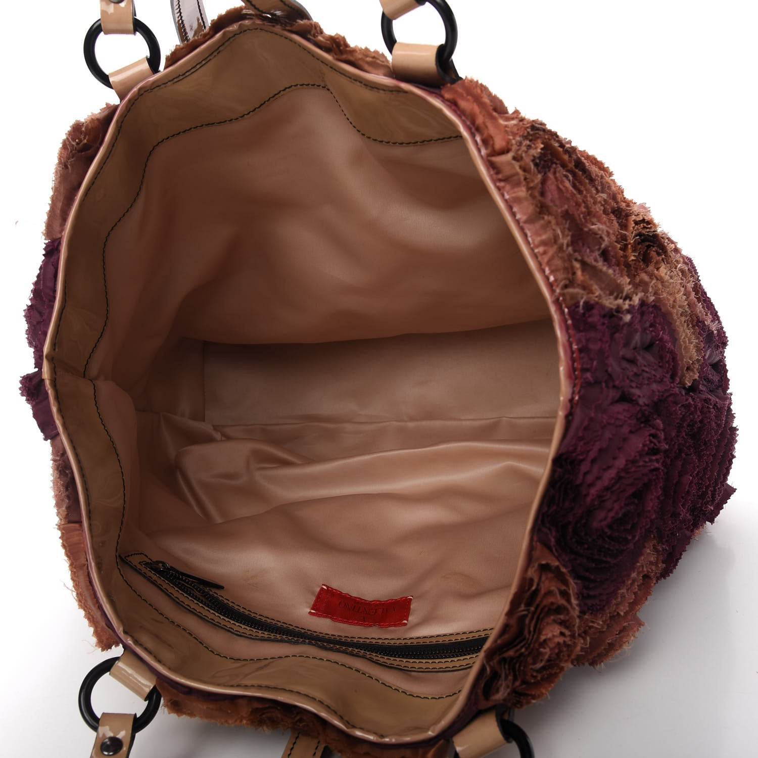 Valentino Garavani Silk Patent Rosier Tote Nude 5 of 11