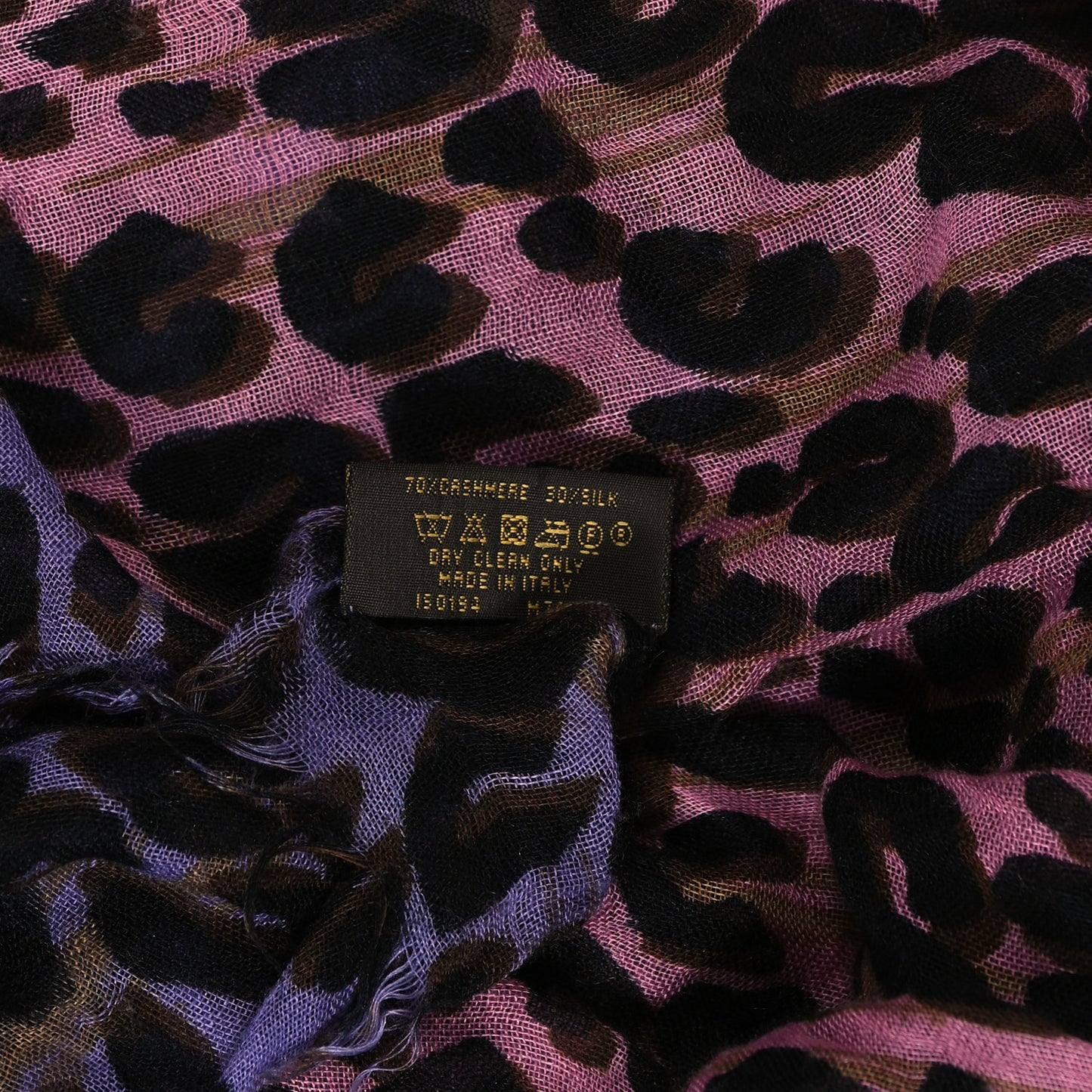 Cashmere Silk Leopard Etole Stole Marron Multicolor