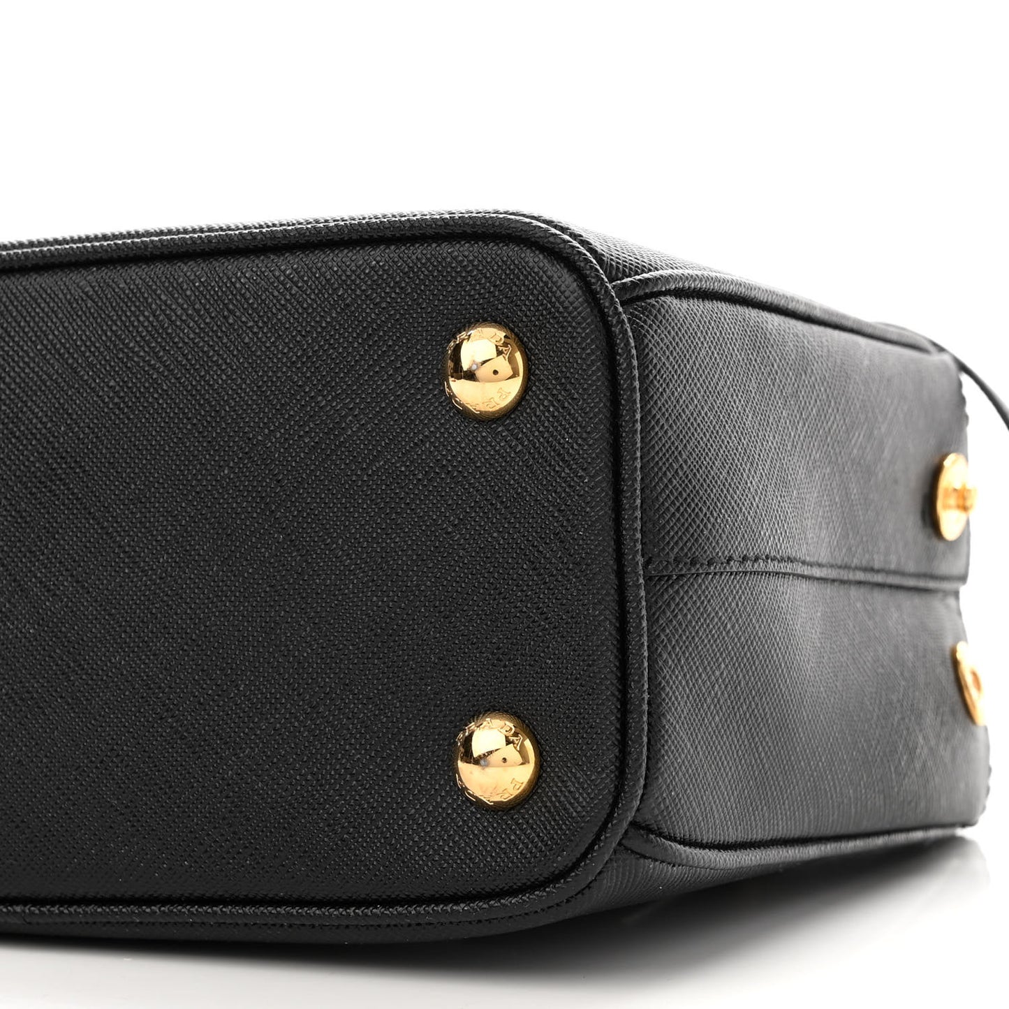 Saffiano Lux Mini Galleria Double Zip Tote Black