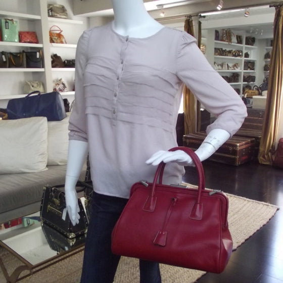 Prada Goatskin Cerniera Doctor Bag Rubino 2 of 20