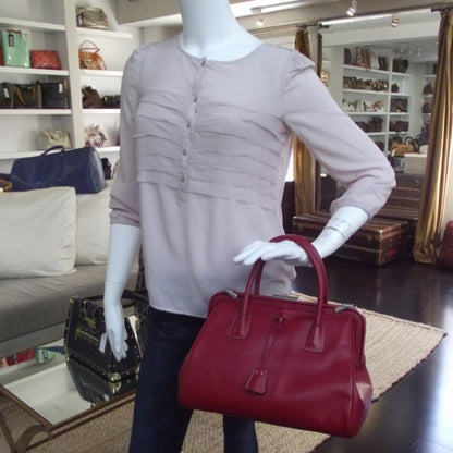 Prada Goatskin Cerniera Doctor Bag Rubino 2 of 20