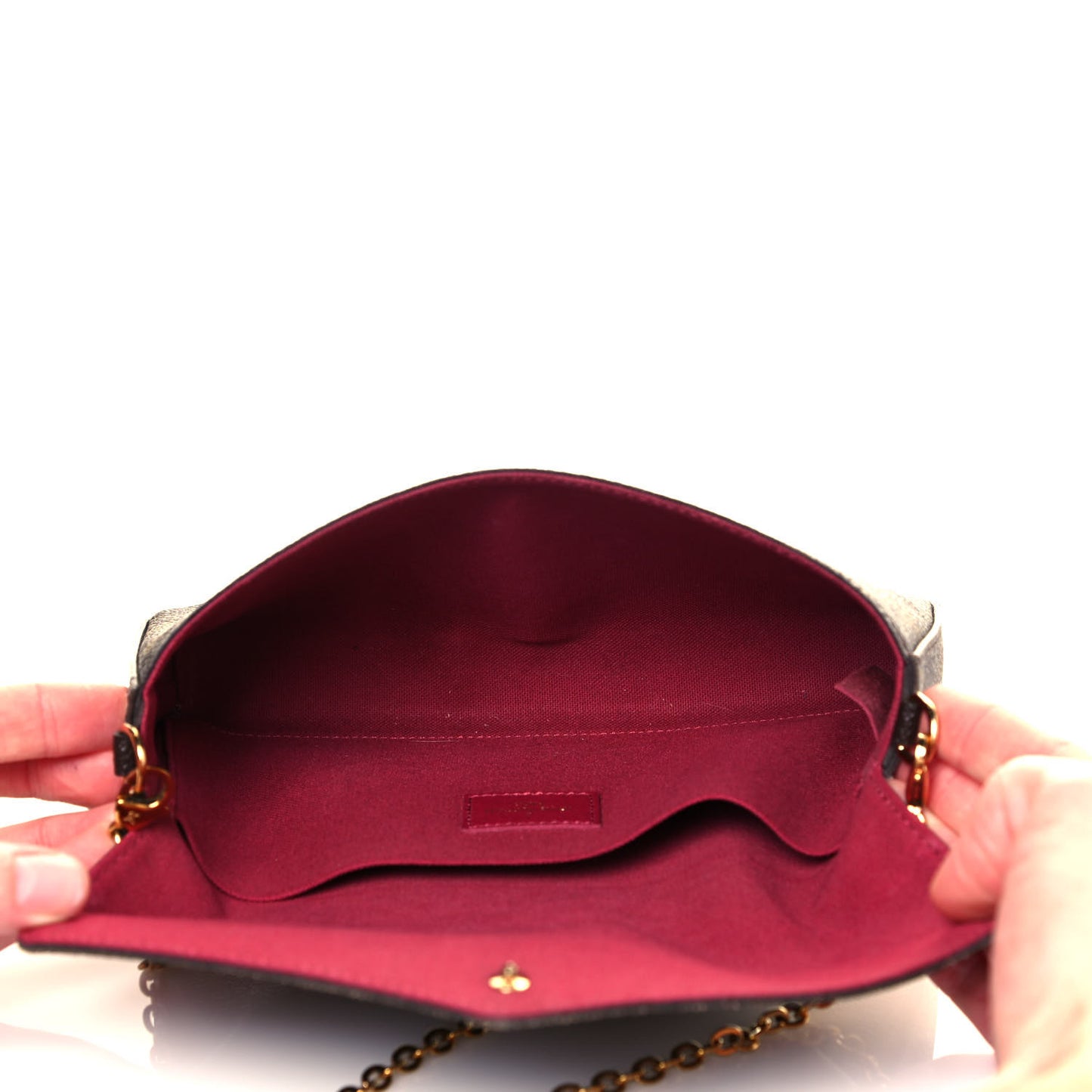 Monogram Pochette Felicie Chain Wallet Fuchsia