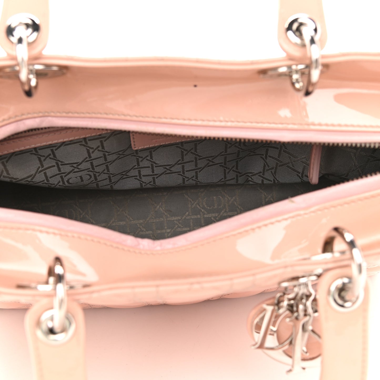 Patent Cannage Large Lady Dior Light Pink