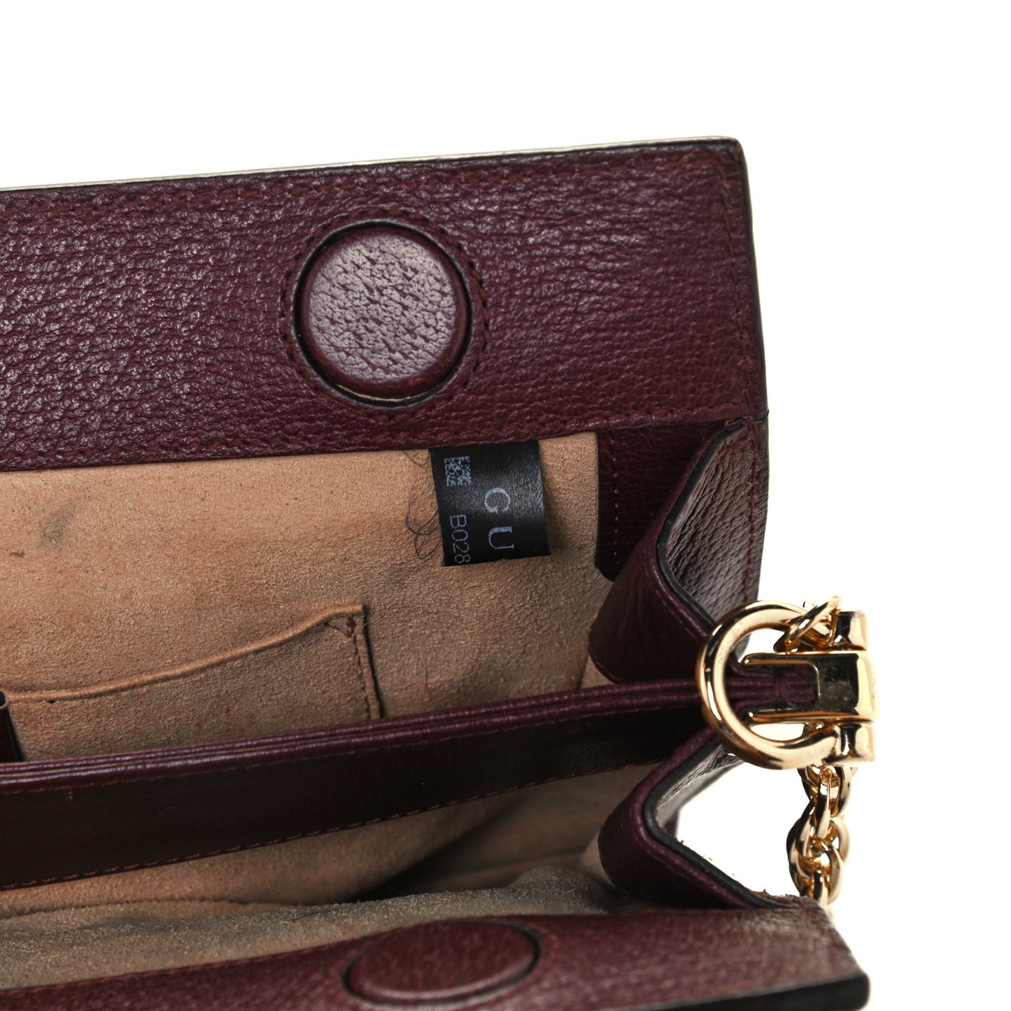 Calfskin GG Web Small Ophidia Chain Shoulder Bag Vintage Bordeaux