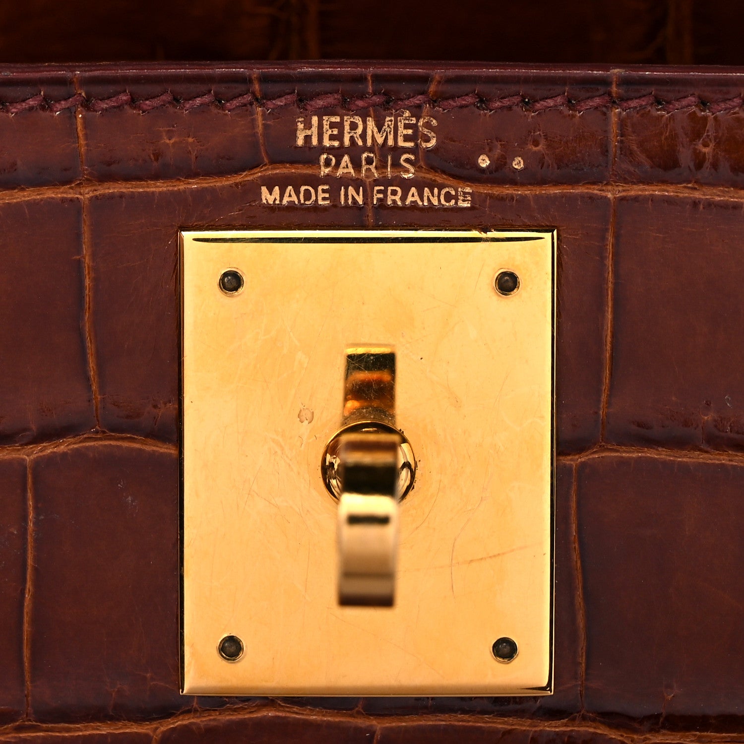 Hermes Shiny Niloticus Crocodile Kelly Sellier 28 Miel 6 of 34