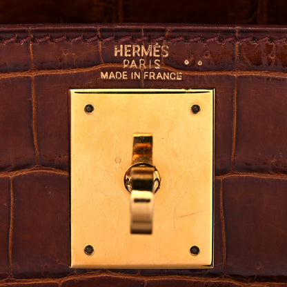 Hermes Shiny Niloticus Crocodile Kelly Sellier 28 Miel 6 of 34