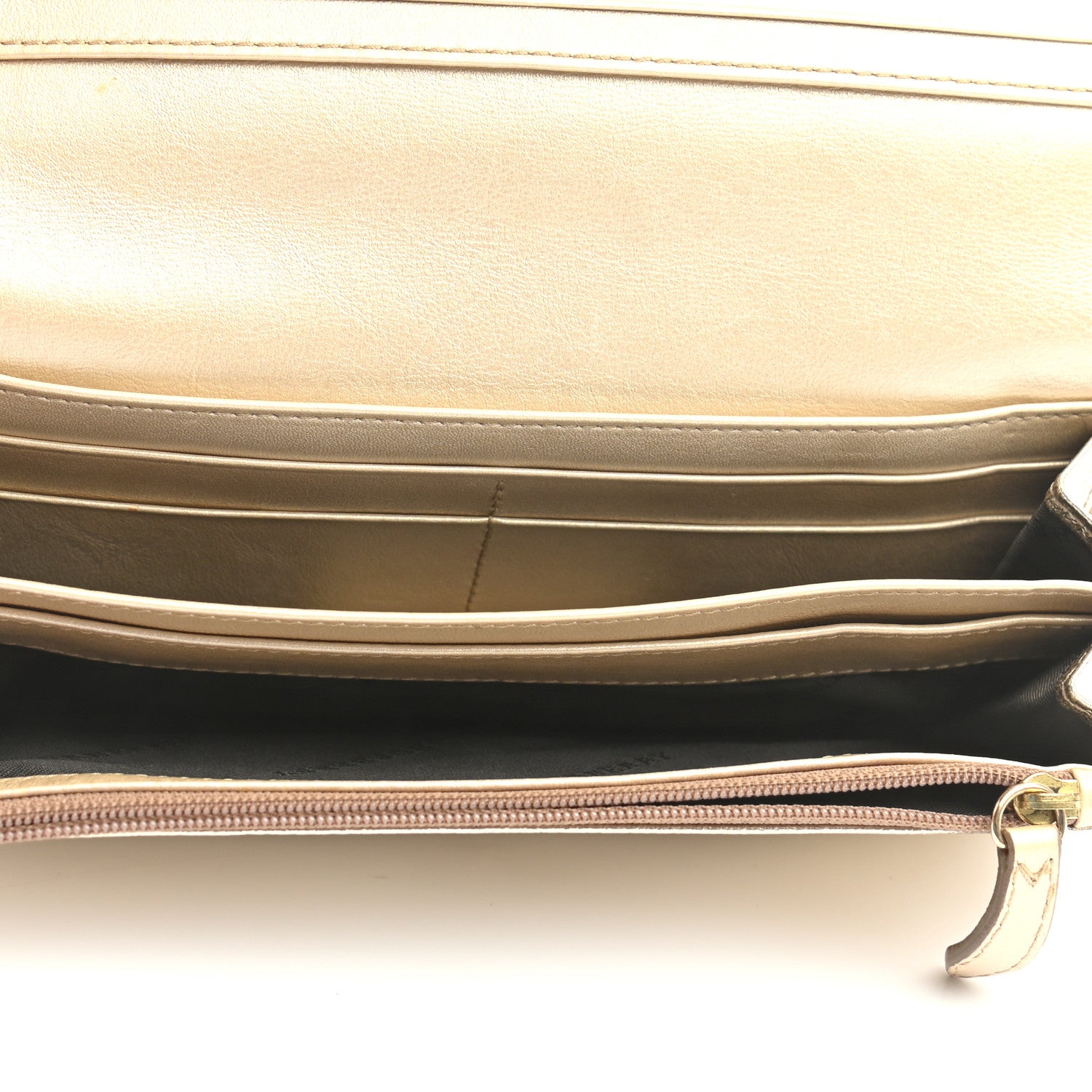 Burberry Metallic Patent Heritage Grain Penrose Continental Wallet Gold 5 of 12
