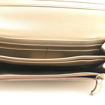 Burberry Metallic Patent Heritage Grain Penrose Continental Wallet Gold 5 of 12