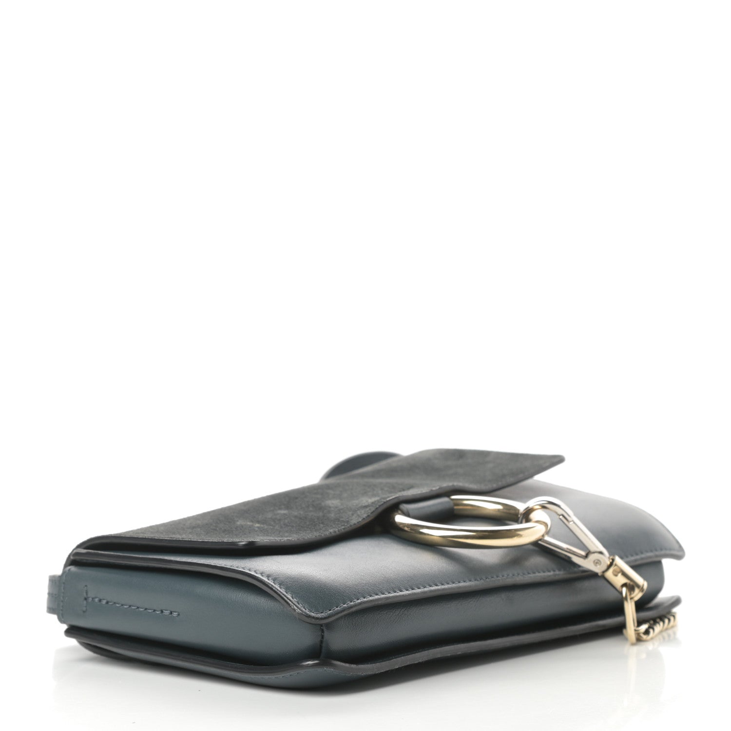 Chloe Suede Calfskin Small Faye Shoulder Bag Silver Blue 4 of 14