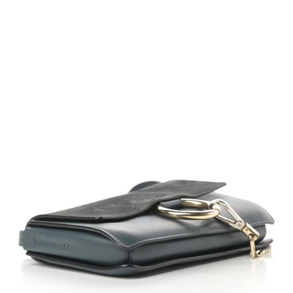 Chloe Suede Calfskin Small Faye Shoulder Bag Silver Blue 4 of 14