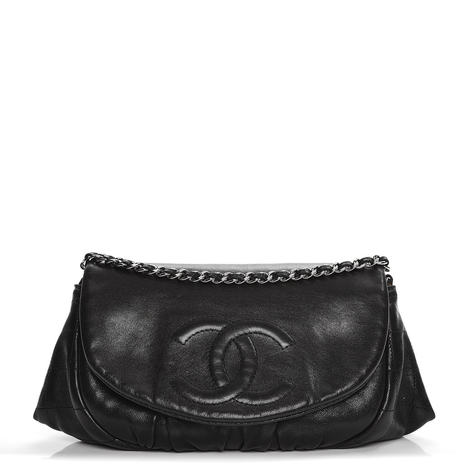 Chanel Lambskin Half Moon Wallet On Chain WOC Black 1 of 10