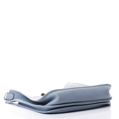 Hermes Taurillon Clemence Evelyne III PM Bleu Lin 3 of 4