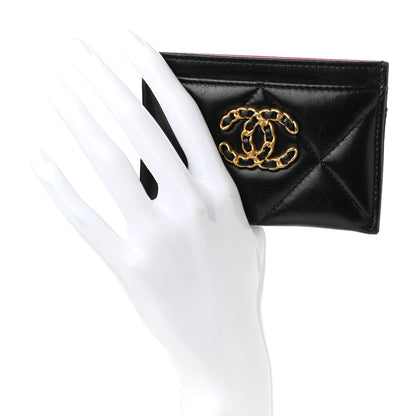 Chanel Lambskin Quilted Chanel 19 Card Holder Black 2 of 9