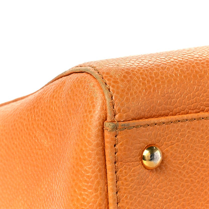 Chanel Caviar Large CC Shoulder Bag Orange 10 of 14