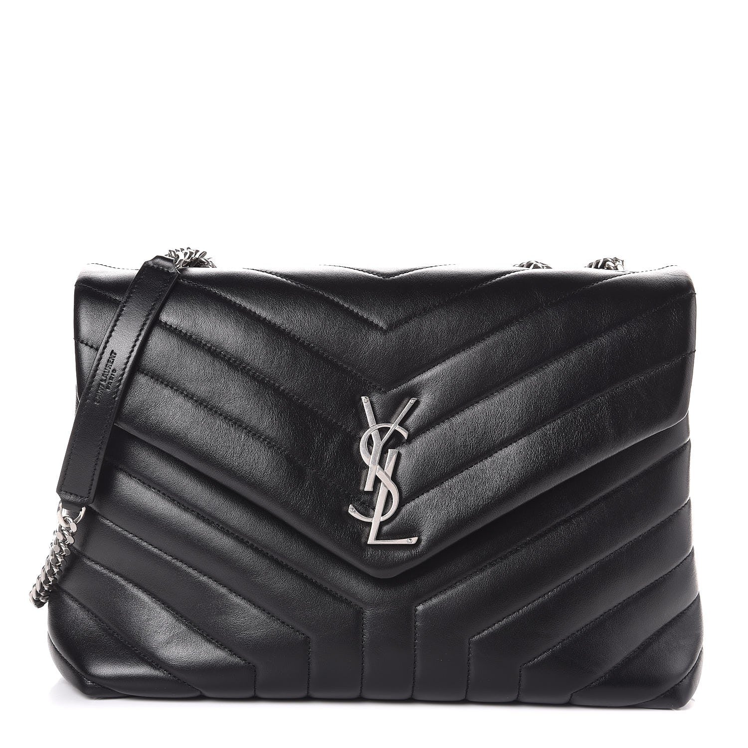 Saint Laurent Calfskin Y Quilted Monogram Medium Loulou Chain Satchel Black 1 of 12