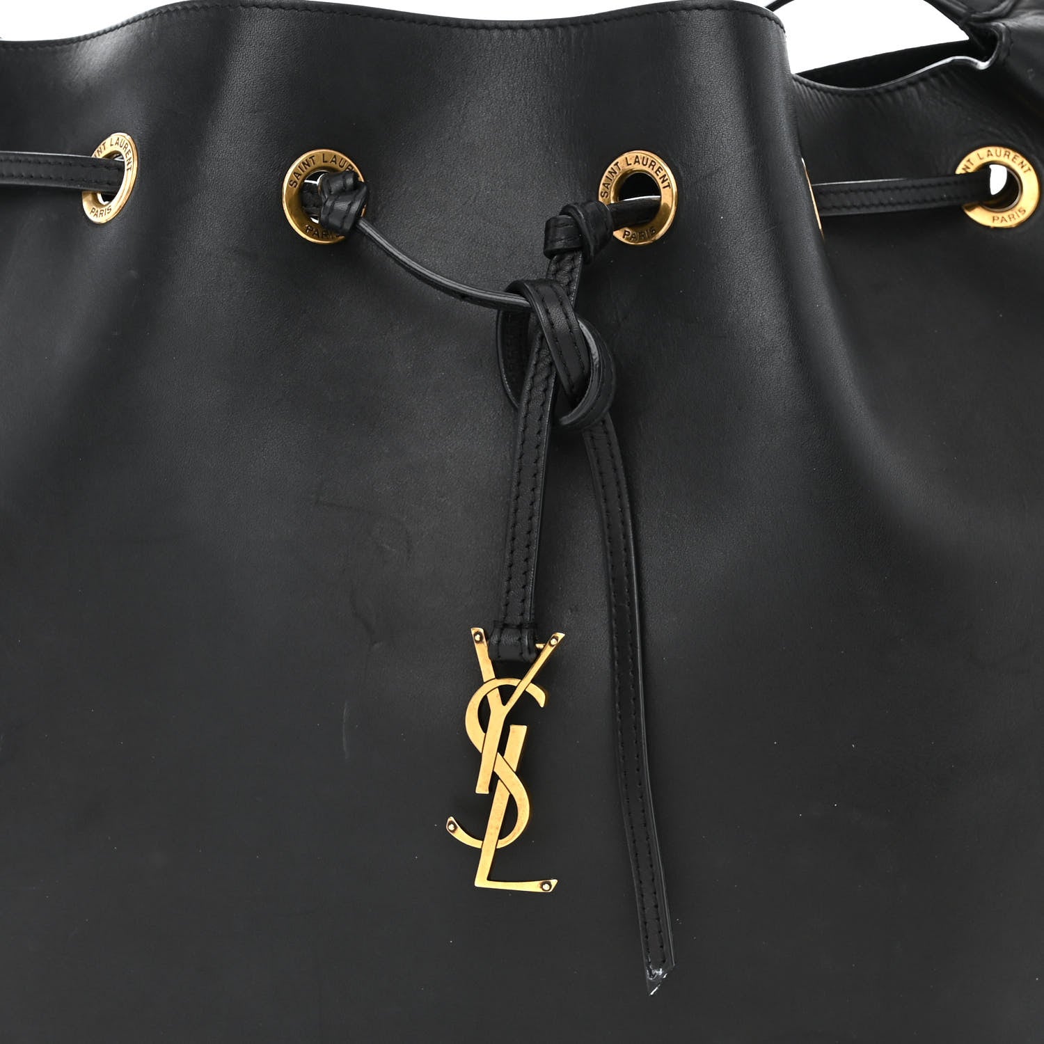 Saint Laurent Smooth Calfskin Paris VII Large Flat Hobo Black 10 of 19