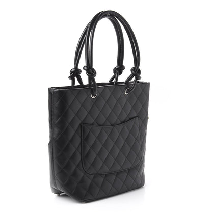 Chanel Calfskin Quilted Medium Cambon Tote Black White 2 of 9