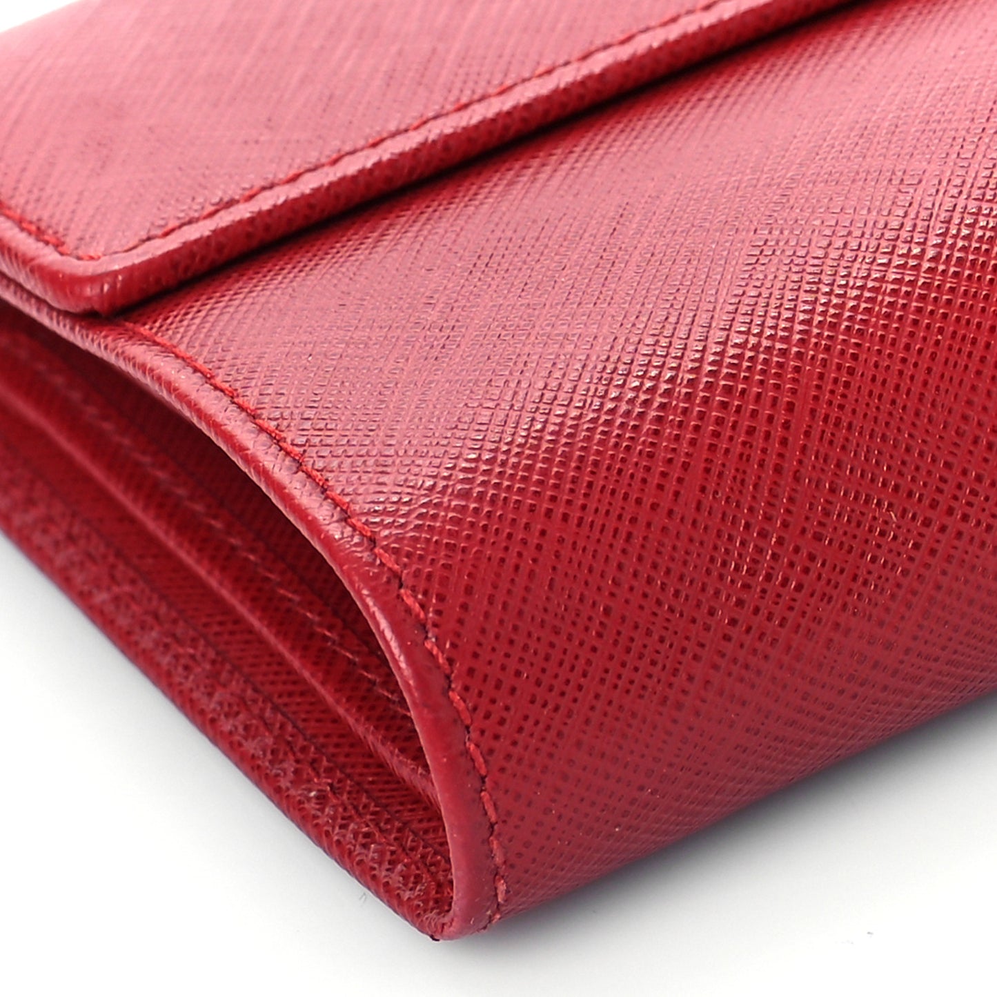 Grained Calfskin Wallet Red