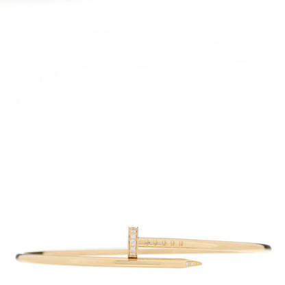 Cartier 18K Yellow Gold Diamond Small Juste Un Clou Bracelet 18 1 of 3
