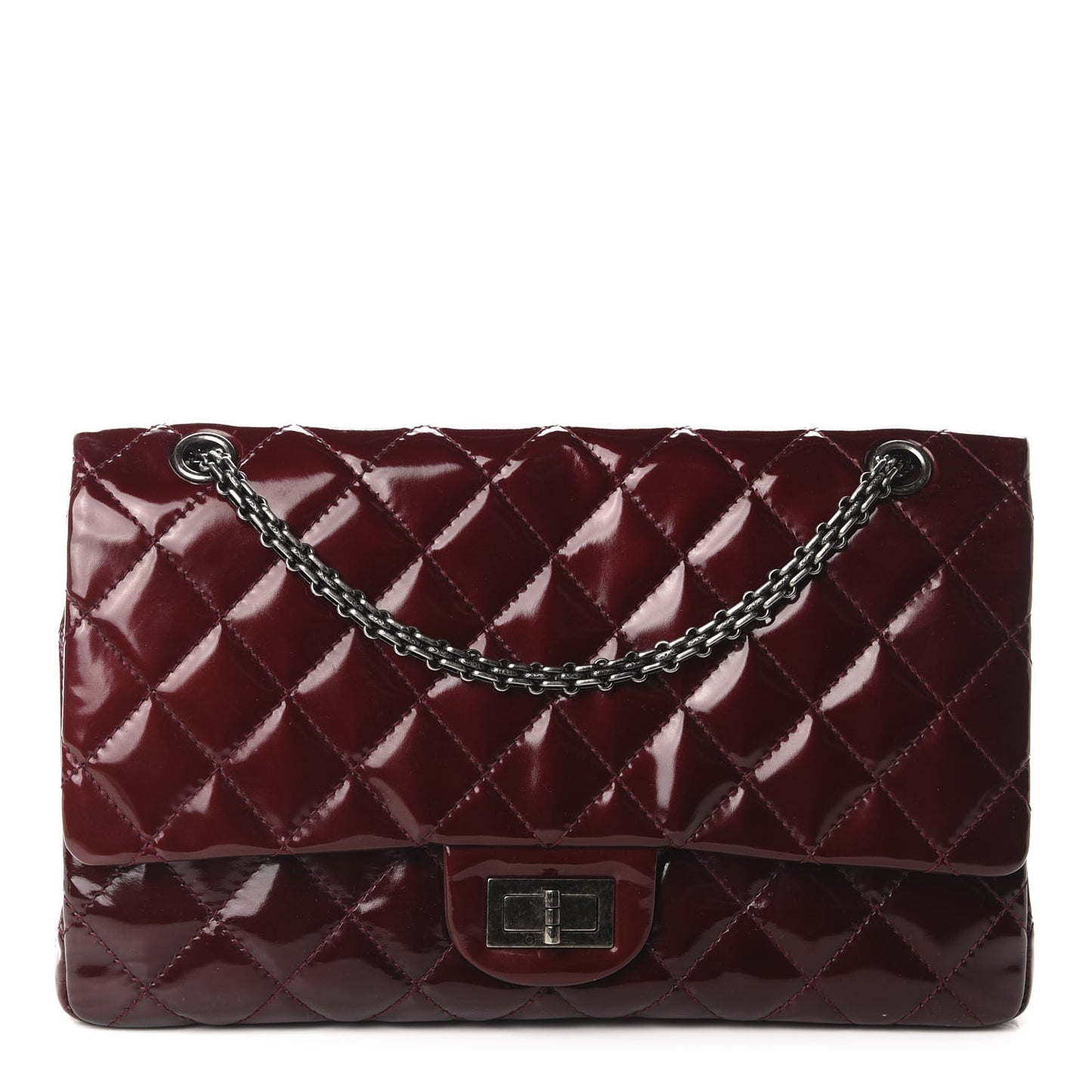 Patent Quilted 2.55 Reissue 227 Flap Light Burgundy