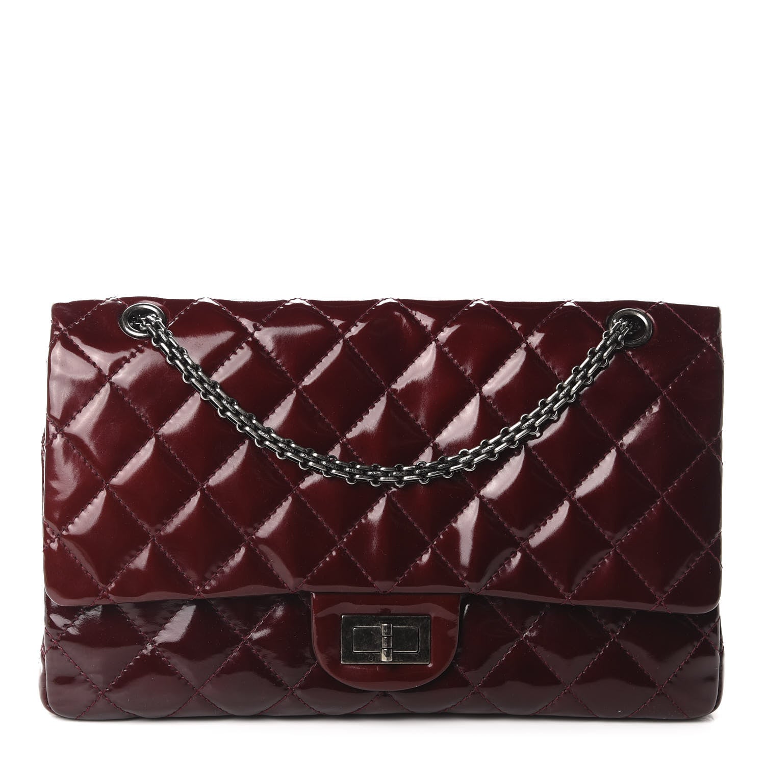 Chanel Patent Quilted 2.55 Reissue 227 Flap Light Burgundy 1 of 10