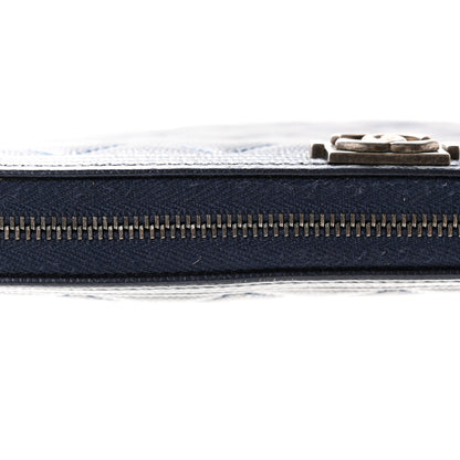 Chanel Metallic Caviar Quilted Small Zipped Boy Pouch Navy 10 of 11