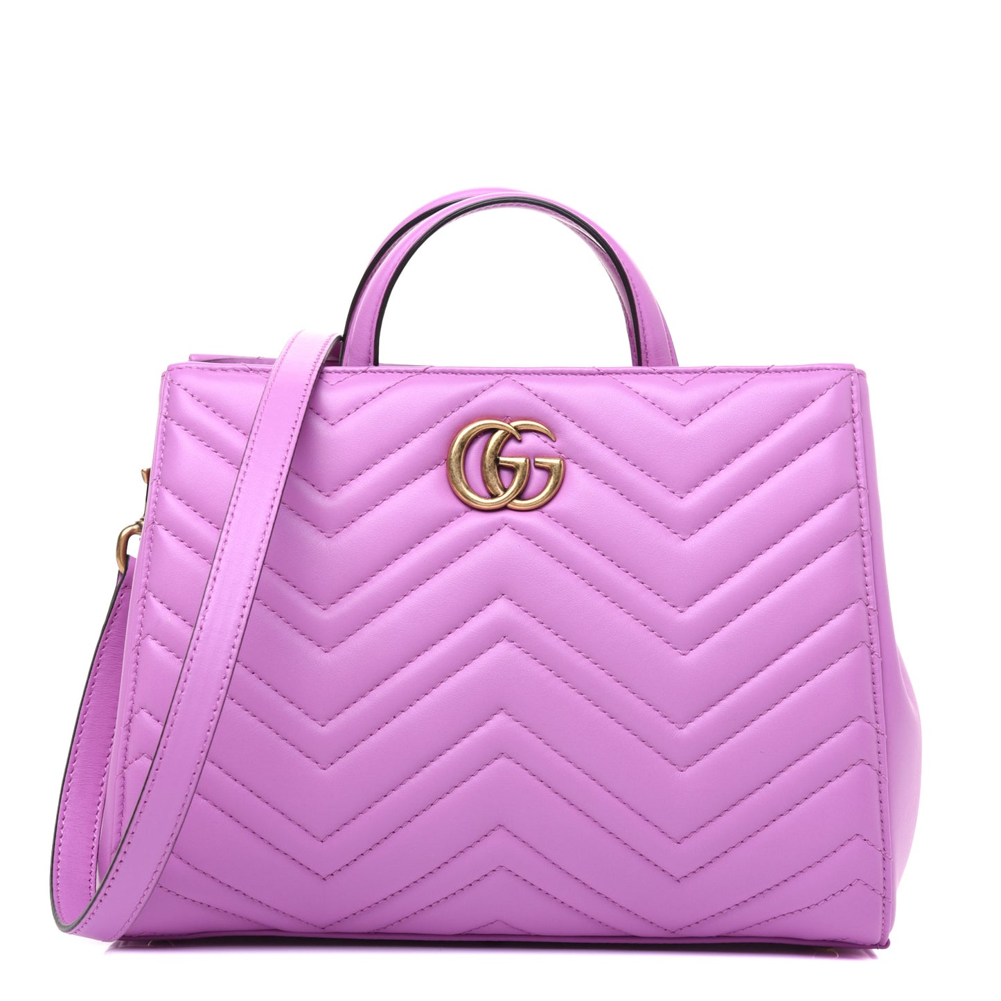 Calfskin Matelasse Small GG Marmont Tote Candy Mousse