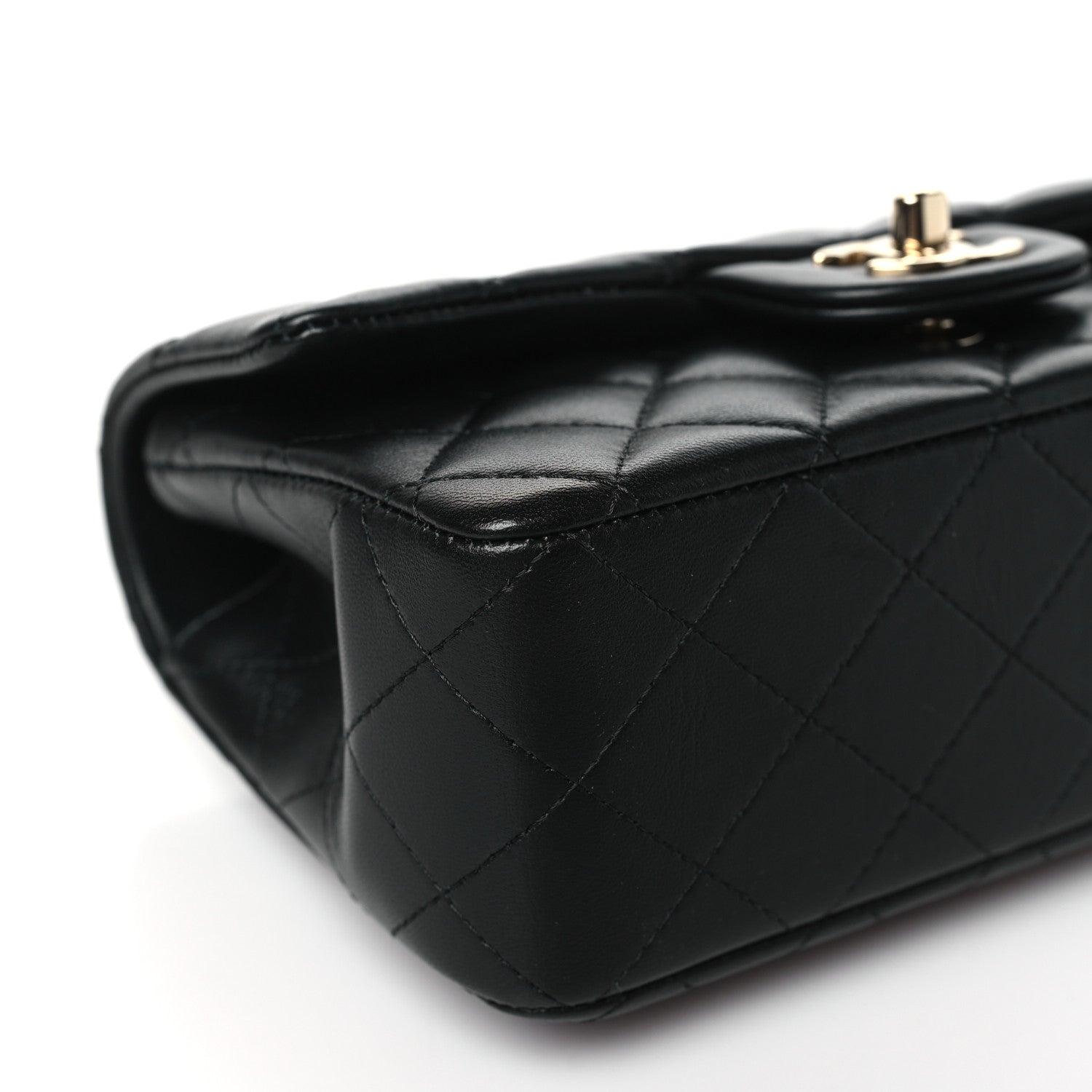 Chanel Lambskin Quilted Mini Top Handle Rectangular Flap Black 9 of 10