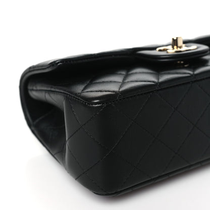 Chanel Lambskin Quilted Mini Top Handle Rectangular Flap Black 9 of 10