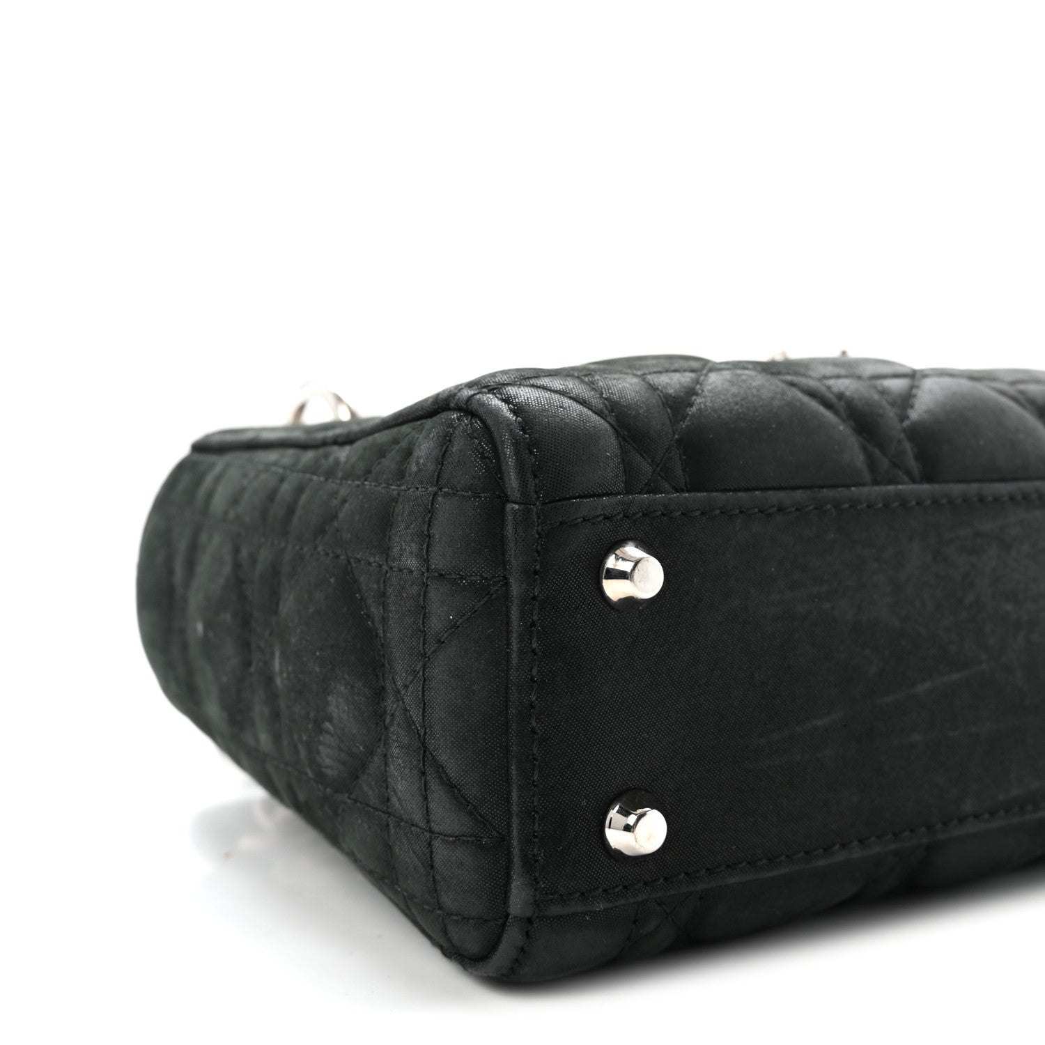 Christian Dior Metallic Calfskin Cannage Mini Lady Dior Black 8 of 9