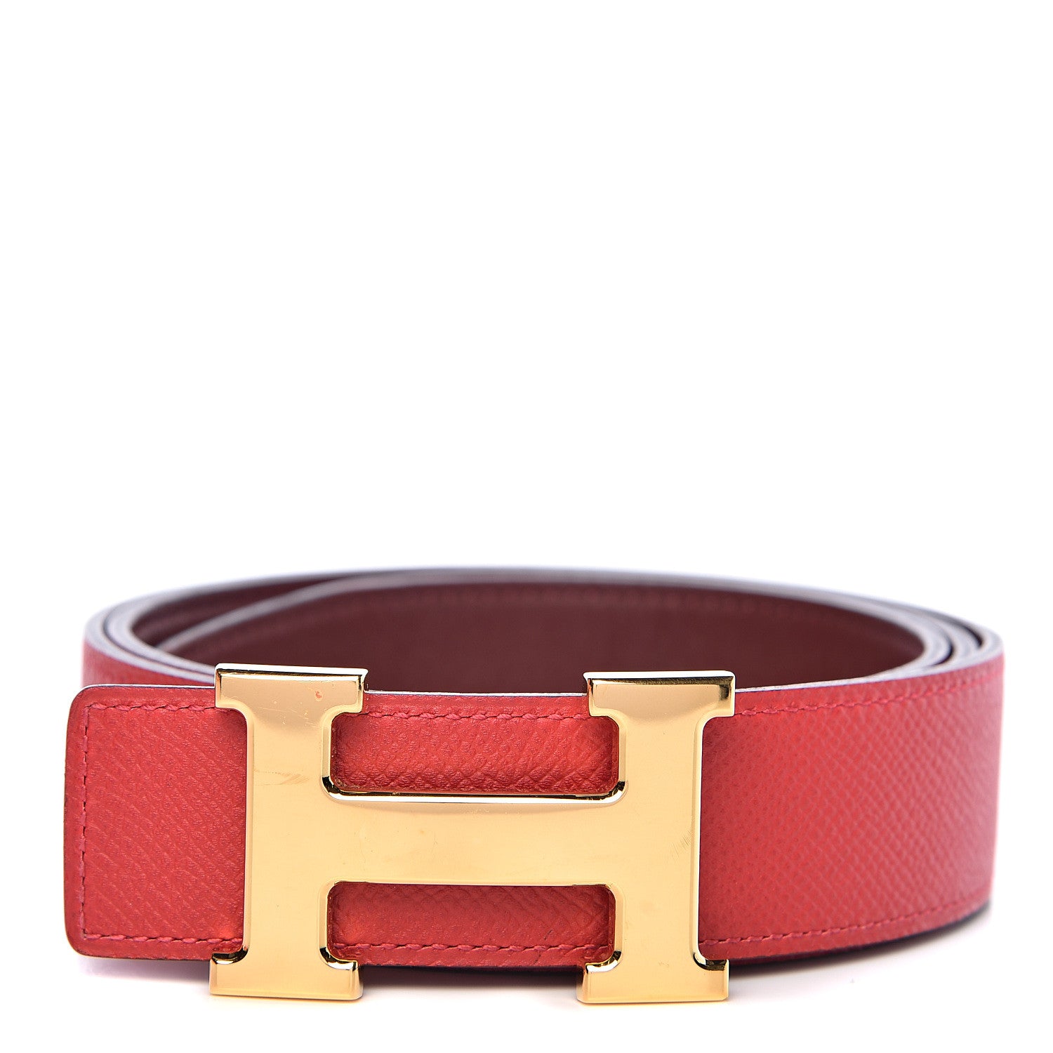 Hermes Swift Epsom 32mm H Belt 85 Rouge Casaque Rouge H 1 of 8