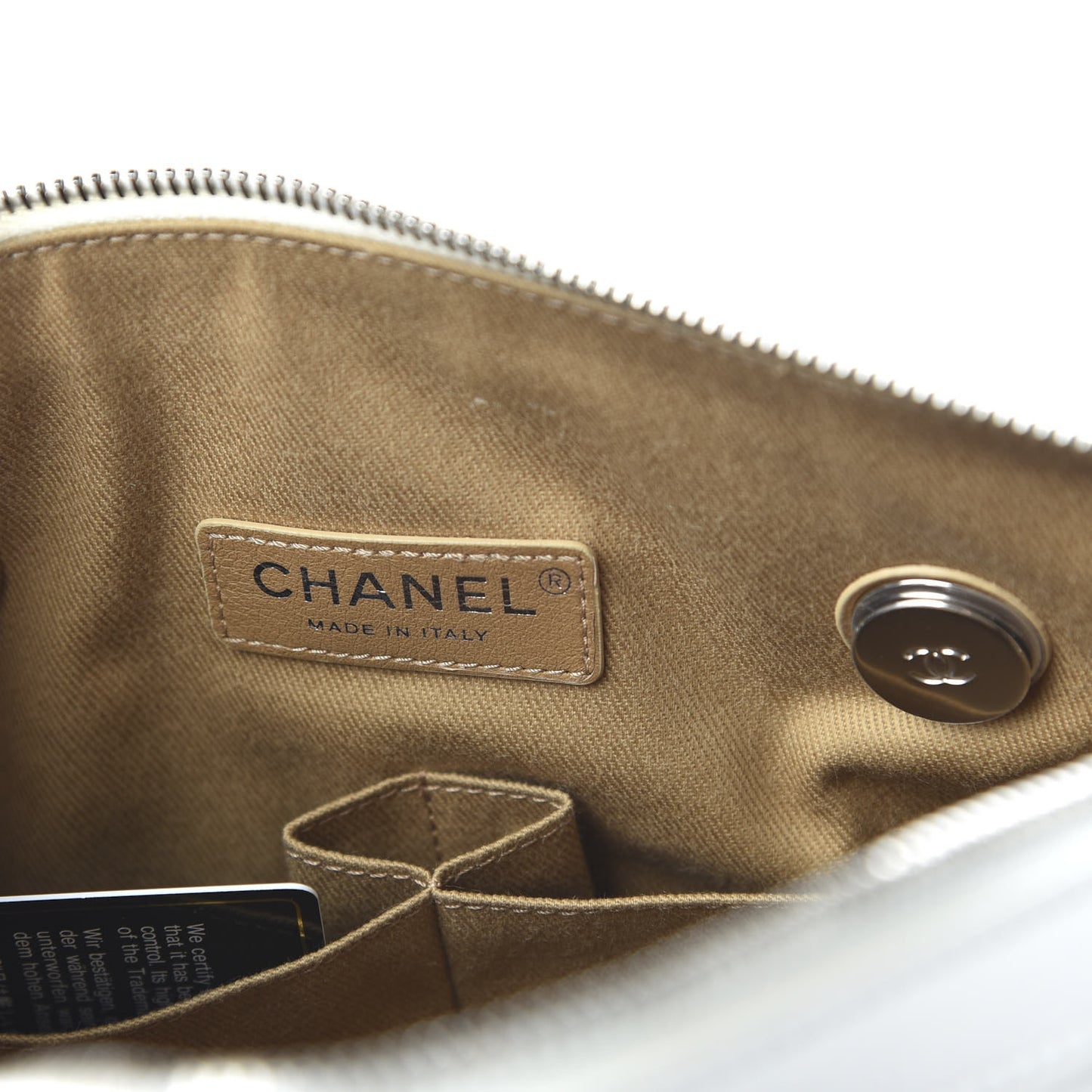 Calfskin Quilted Small CC Bowling Bag White