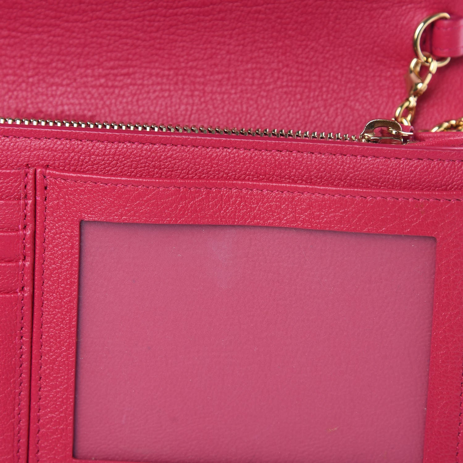Saint Laurent Calfskin Belle de Jour Chain Clutch Fuchsia 12 of 13