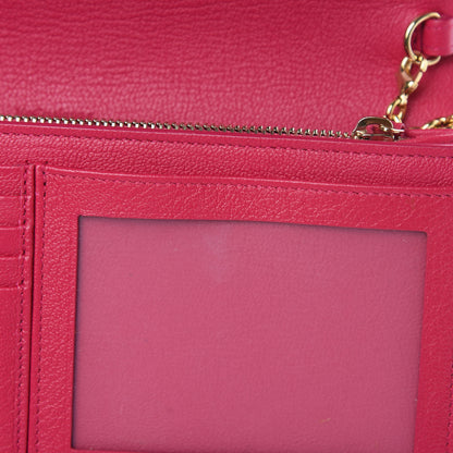 Saint Laurent Calfskin Belle de Jour Chain Clutch Fuchsia 12 of 13