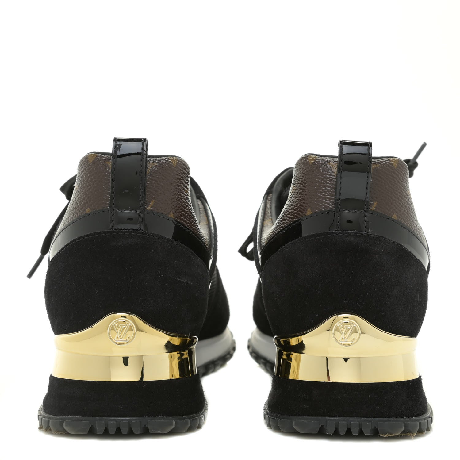 Louis Vuitton Suede Monogram Run Away Sneakers 38 Black 5 of 12