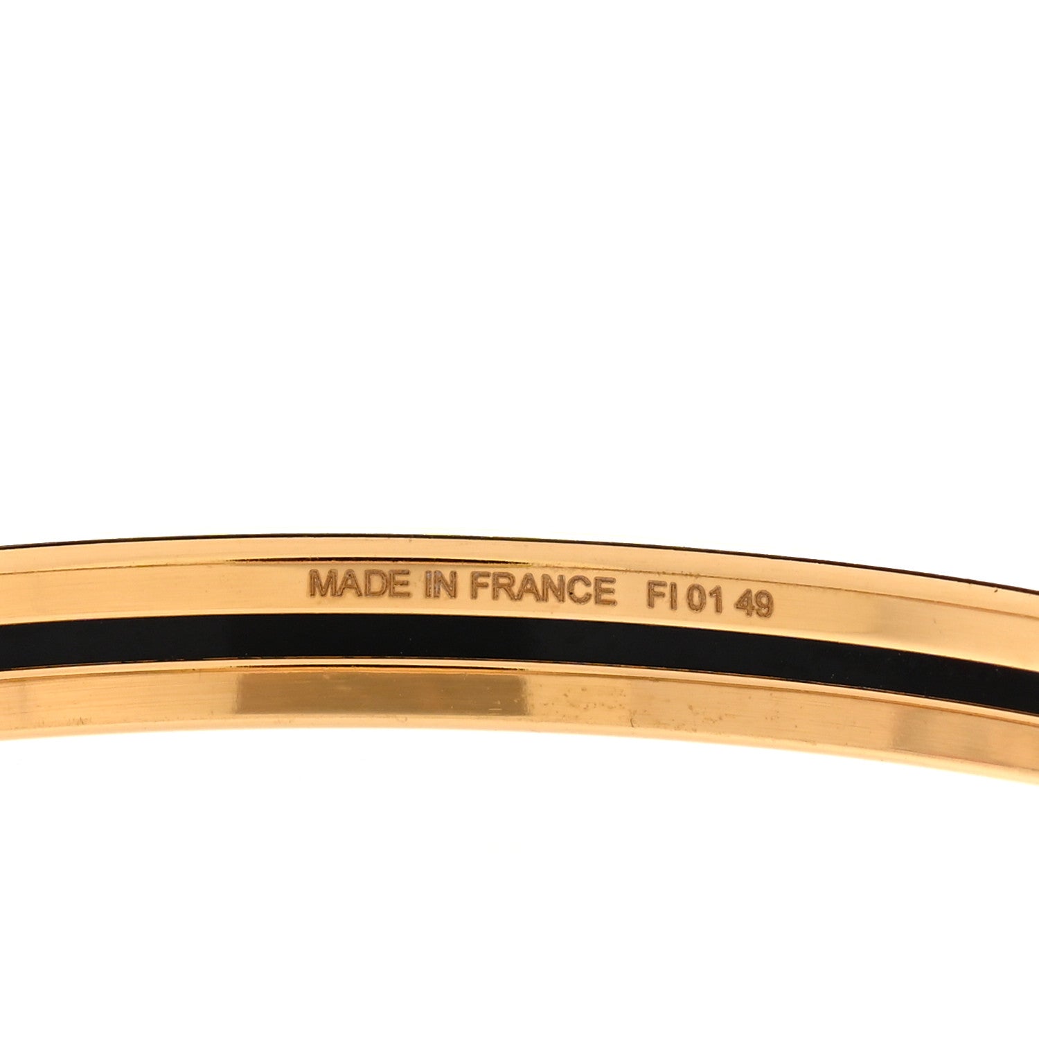 Hermes Enamel Printed Extra Narrow Bracelet 62 Creme 5 of 6